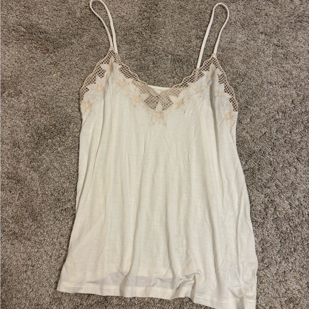 American Eagle Outfitters Cream Lace Camisole